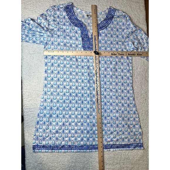 Willow Street Designs Indian Embroidered Tunic Dress Blue Sz M - Picture 8 of 9